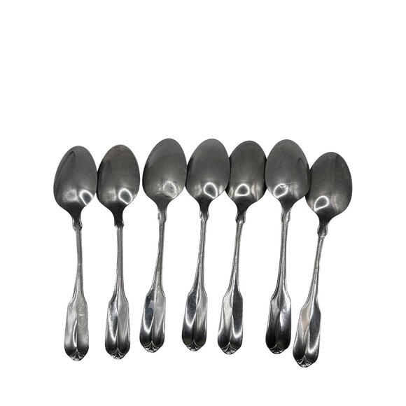 Oneida Silver Wmarogers Gloria Montclair Stainless Teaspoons Set Of 7 - Picture 4 of 5